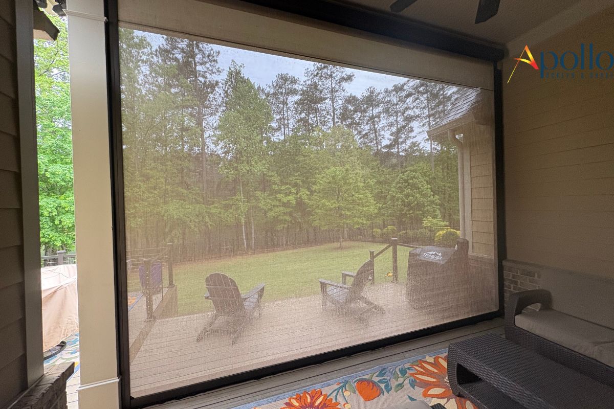 Apollo Back Deck Patio Shade Inside View.